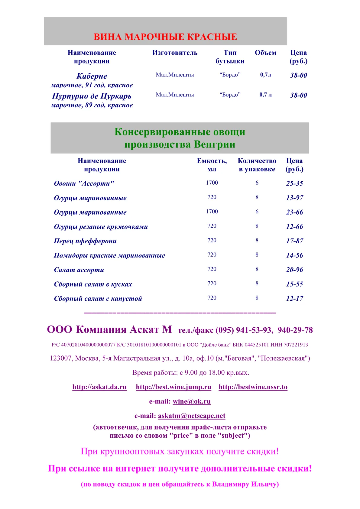 Page 2 of the Word 95 price list rendered by docboss